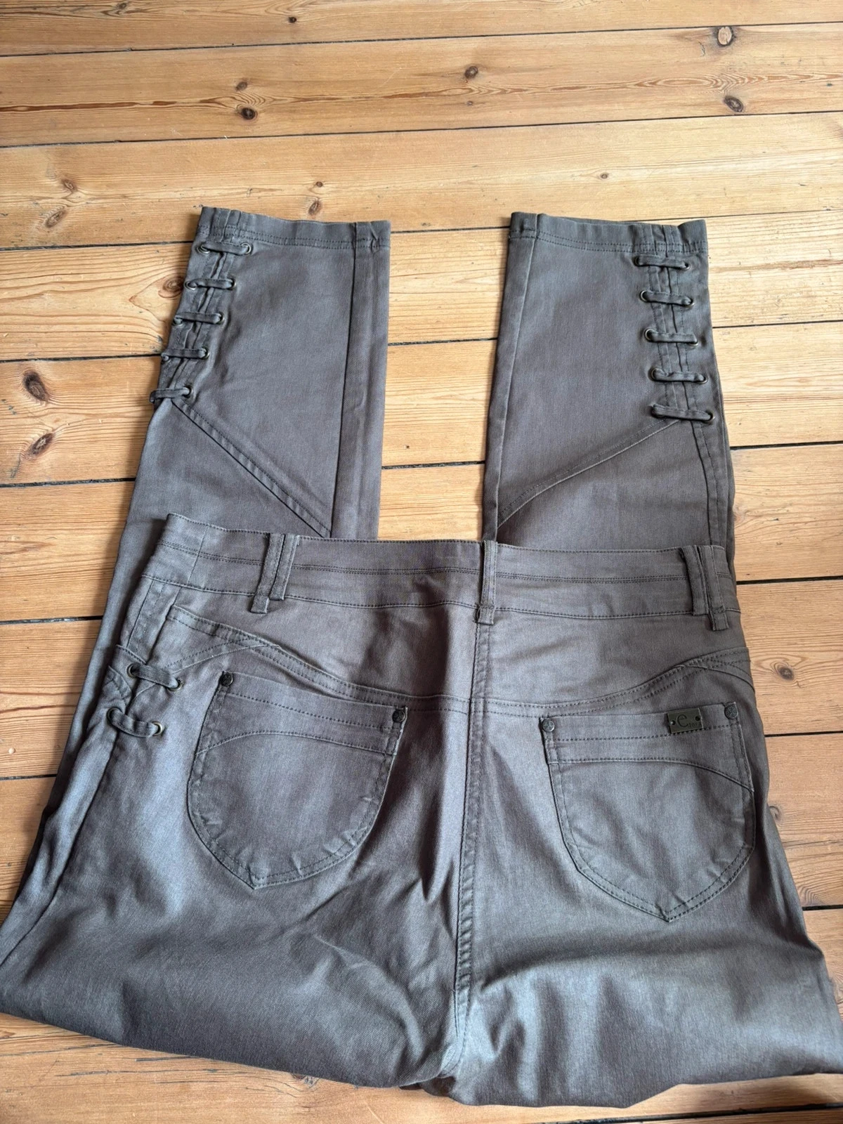 jean skinny verde oliva elora tamanho 38 – photo 7